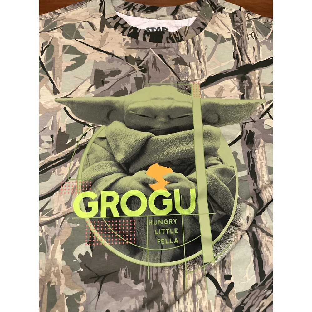 Grogu Star Wars Camo T Shirt Short Sleeve Size 4XL Men's